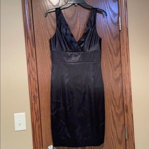 Women’s (juniors) black satin cocktail party dress
